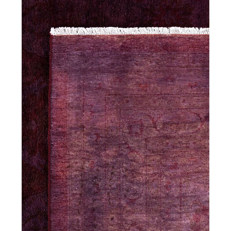 Overdyed One-of-a-Kind Hand-Knotted Area Rug - Purple - 12' 2" x 17' 10"
