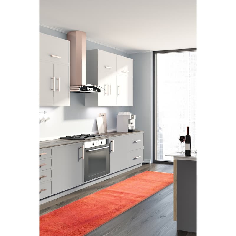 ECARPETGALLERY Hand-knotted Vibrance Copper Wool Rug - 2'7 x 13'11