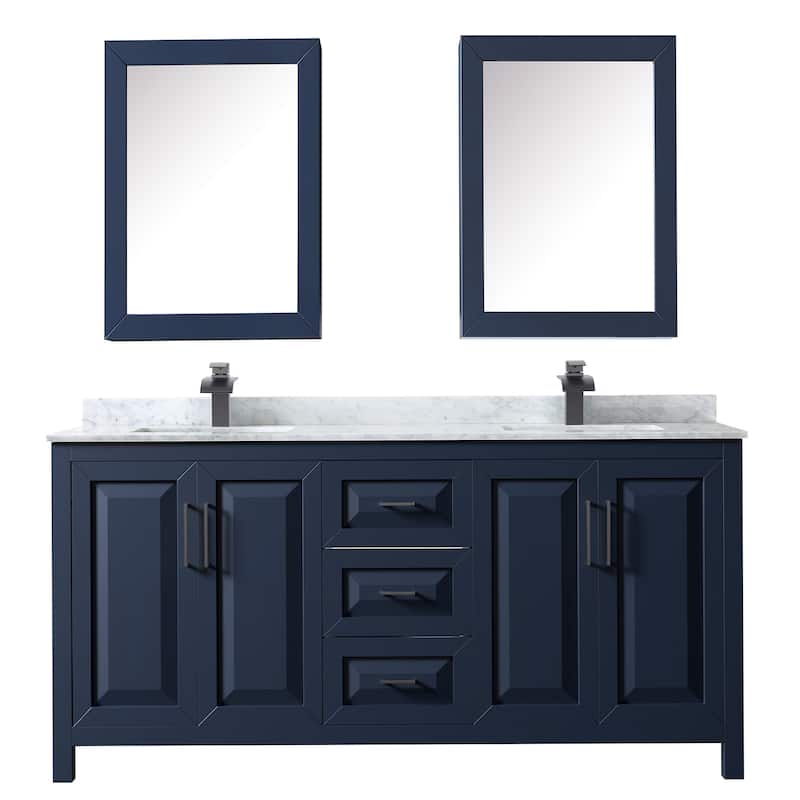 Daria 72-inch Double Vanity, Marble Top, Medicine Cabinets