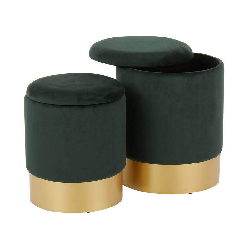 Silver Orchid Corday Contemporary Nesting Ottoman Set