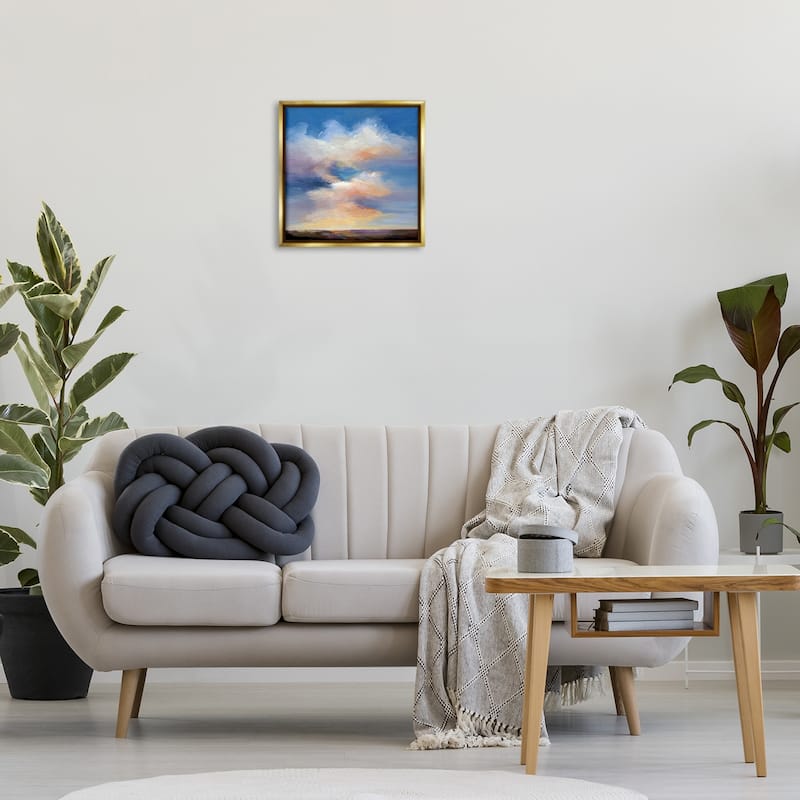 Stupell Luminous Sunset Clouds Framed Floater Canvas Wall Art Design By Karen Hale