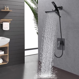 All-metal dual showerhead system with hand shower and rain shower ...