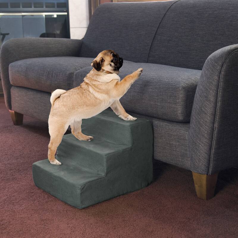 Petmaker 3-Step Pet Stairs with Removable Zippered Microfiber Cover