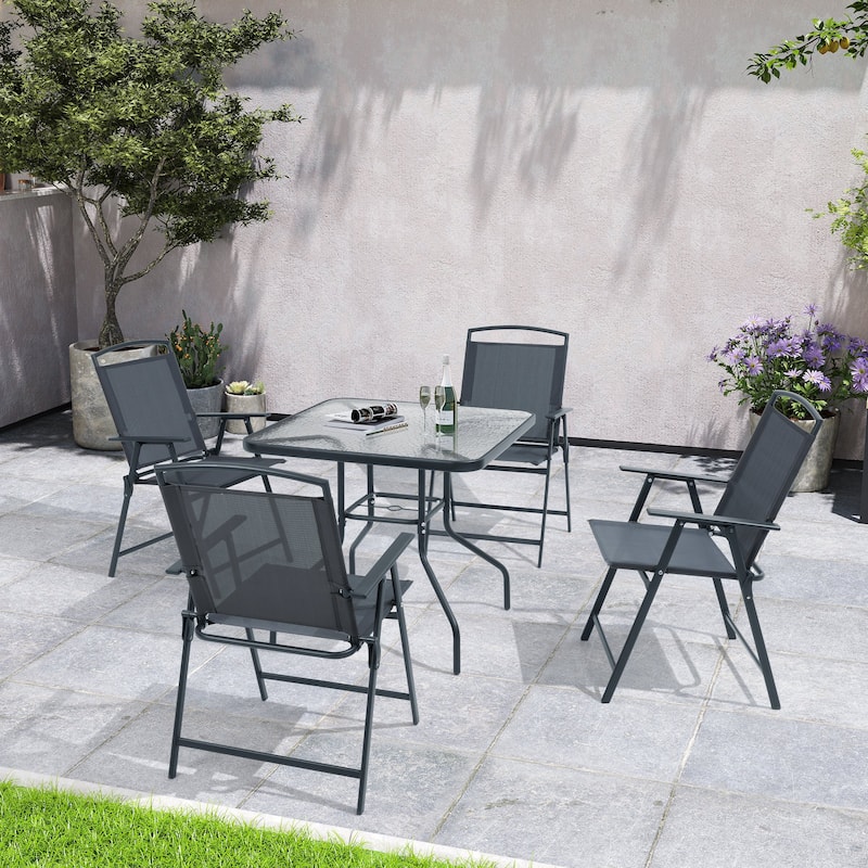 Set of 4 Patio Folding Chairs 4-Pack Dining Chairs
