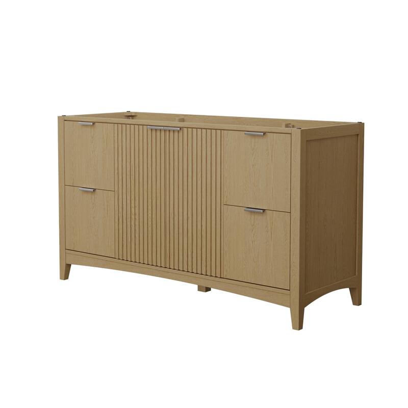 Wyndham Collection WCF9191-60S-CXSXXMXX Palmilla 60" Single Free - Natural Oak / Brushed Nickel Hardware