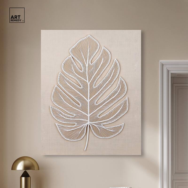 Linen Leaf II Canvas by Art Remedy, Gallery Wrapped