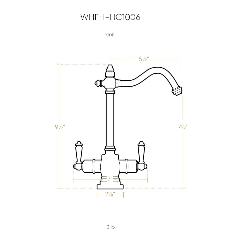 Whitehaus Collection Point of Use Instant Hot/Cold Water Drinking Faucet with Traditional Swivel Spout