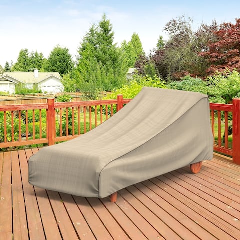 Budge Waterproof Outdoor Patio Chaise Lounge Cover, NeverWet® Mojave, Black Ivory, Multiple Sizes