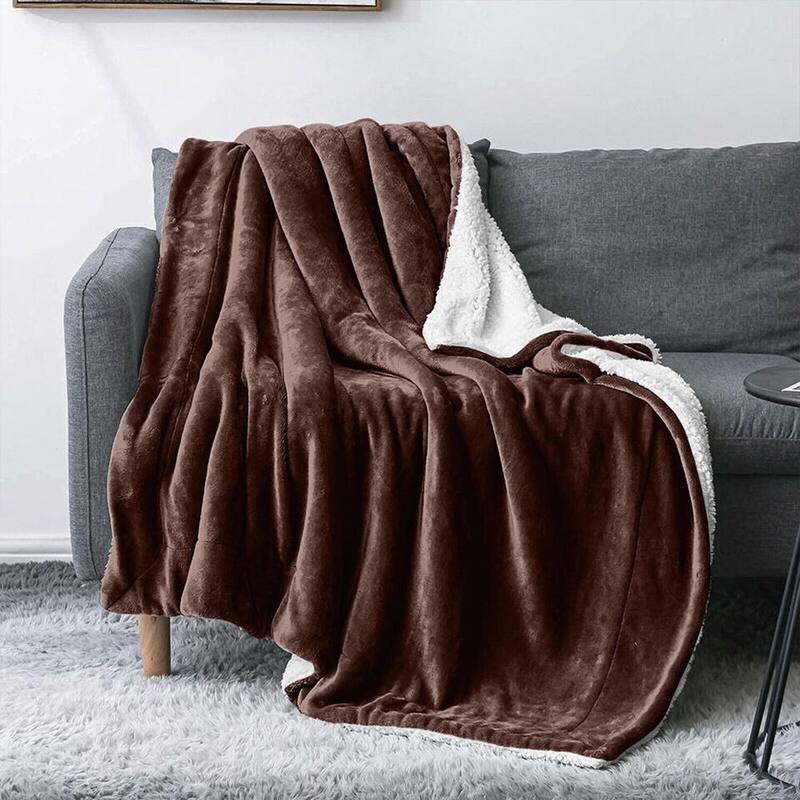 Queen Size Sherpa Fleece Blanket Mink Coffee Bed Bath & Beyond 40291092