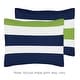 preview thumbnail 5 of 4, Navy and Lime Green on White Stripe Full/Queen 3-piece Comforter Set