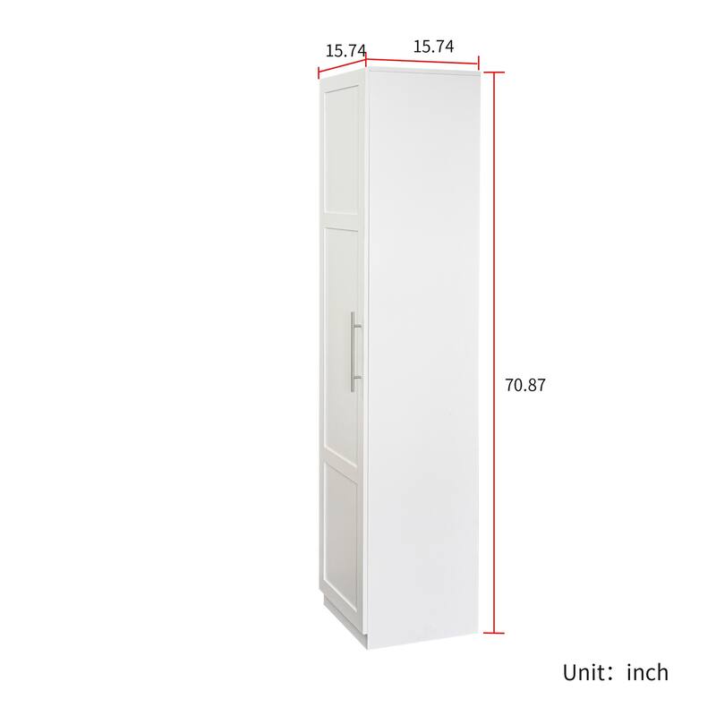 White Kitchen Pantry Cabinet with Doors and Shelves, Freestanding Storage Cupboard for Kitchen Living Room