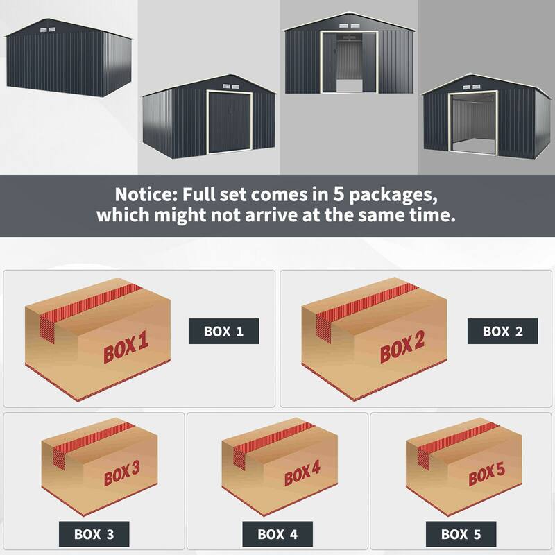 Gymax Outdoor Tool Storage Shed Large Utility Storage House w/ Sliding