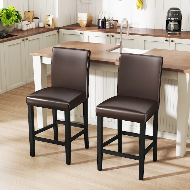 24 Inches Counter Height Bar Stools with Back Set of 2