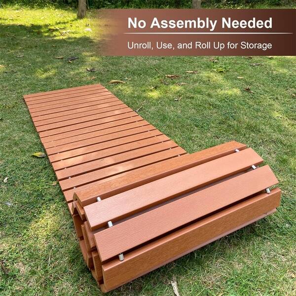 8.5FT Wooden Garden Pathway, Roll Out Decorative Straight Walkway, Non-Slip Patio Boardwalk Pavers for Garden/Backyard/Beach/Wedding Decorative (Natural Color 8.5FT Wooden Garden Pathway, Roll Out Decorative Straight Walkway, Non-Slip Patio Boardwalk Pavers for Garden/Backyard/Beach/Wedding Decorative (Natural Color