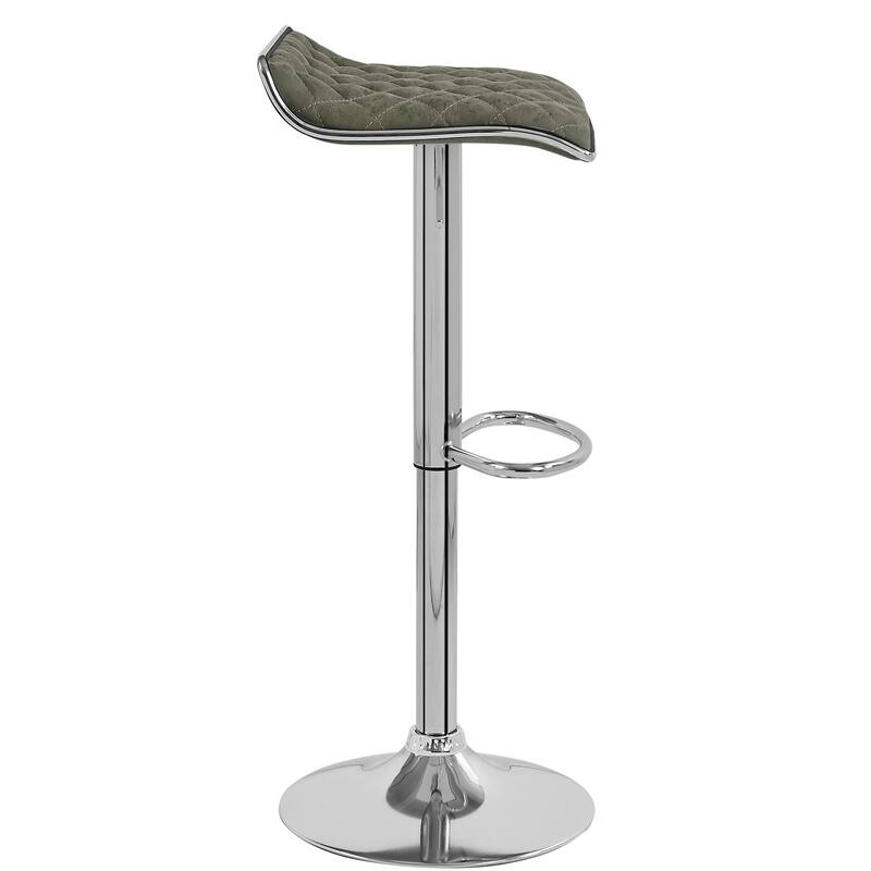 VECELO Barstools Adjustable Height Faux Leather Backless Modern Swivel Bar Stools (Set of 2)-Five colors