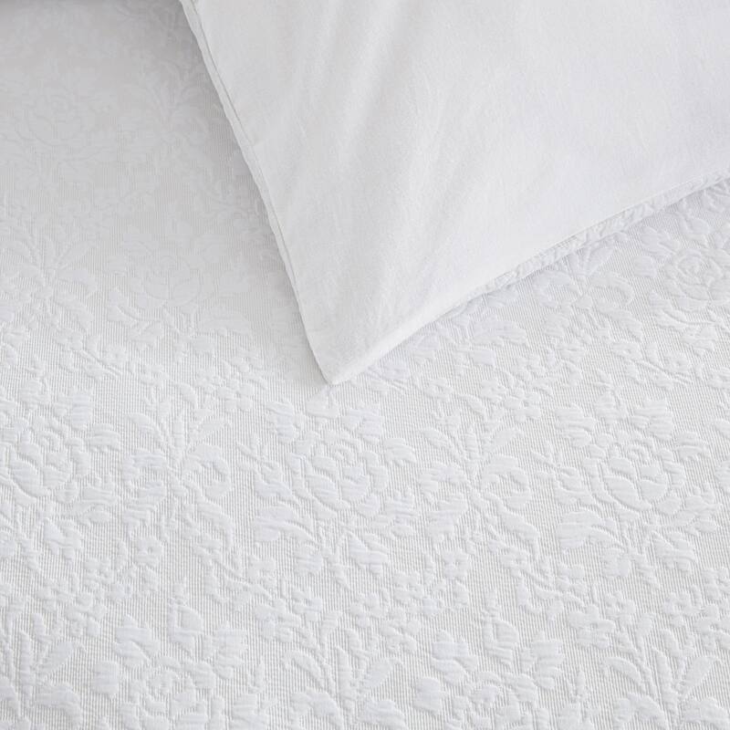 Martha Stewart Garden Trellis Cotton White Reversible Comforter Set