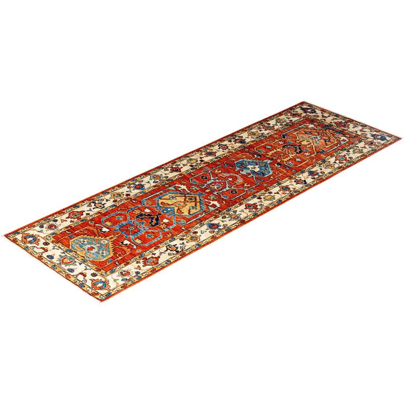 Serapi One-of-a-Kind Hand-Knotted Runner Rug - Orange, 2' 8" x 8' 2" - 2' 8" x 8' 2"