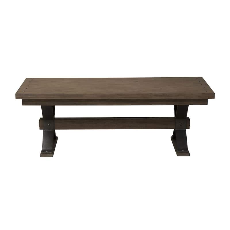 Sonoma Road Weathered Beaten Bark Antique Pewter Metal Rectangular Cocktail Table