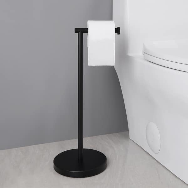 Free Standing Toilet Paper Holder Stand, Black Toilet Paper Holder  Stainless Steel Rustproof Tissue Roll Holder Floor Stand Storage for  Bathroom 