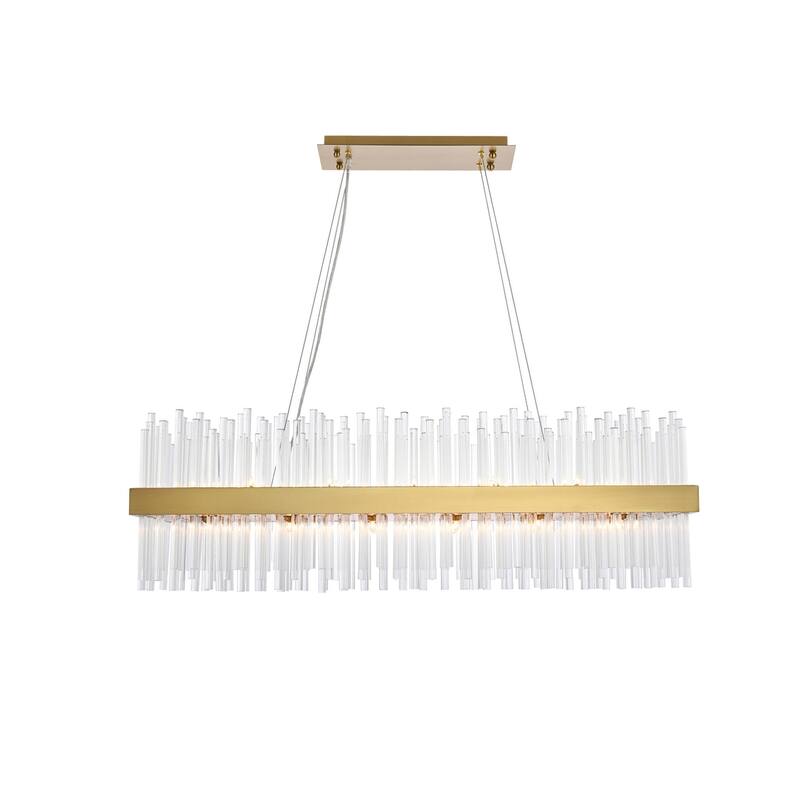 Indigo Home 42 inch rectangle crystal pendant - Gold
