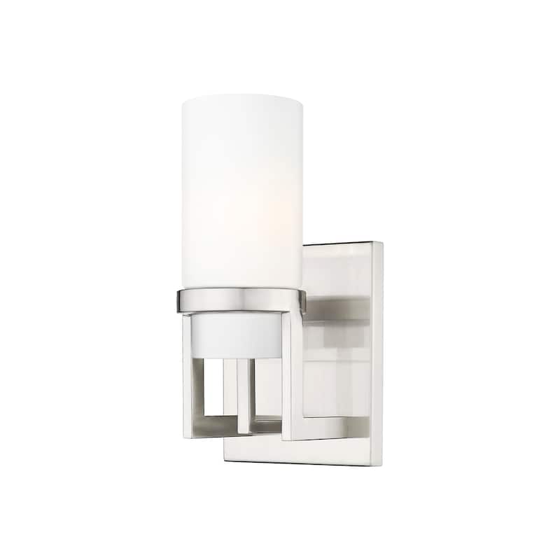 Innovations Lighting Utopia - 1 Light 8" Wall-Mounted Sconce - Satin Nickel/Matte White