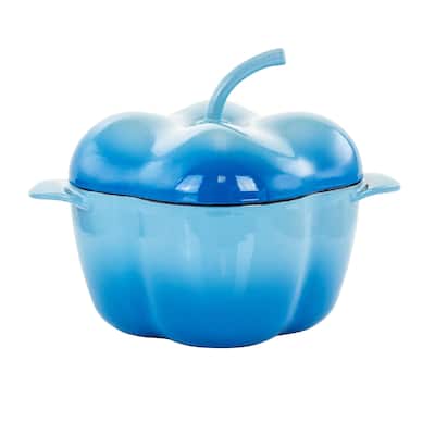 MegaChef Bell Pepper 3 Qt Cast Iron Casserole Dish w/ Enamel Coating
