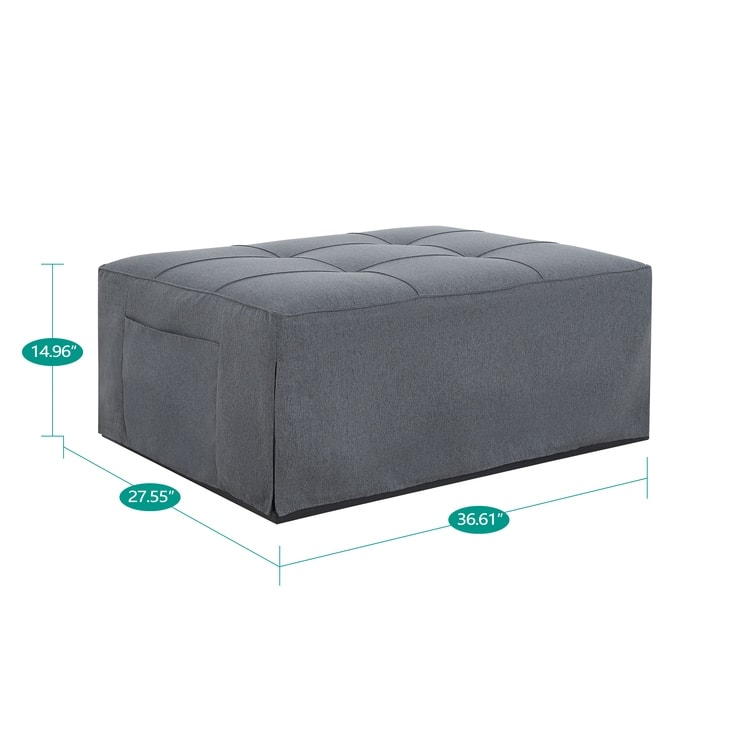Sleeper Chair Bed, 4 In 1 Multi-Function Convertible Ottoman Bed, Breathable Linen Bed Chair, Convertible Sofa Bed