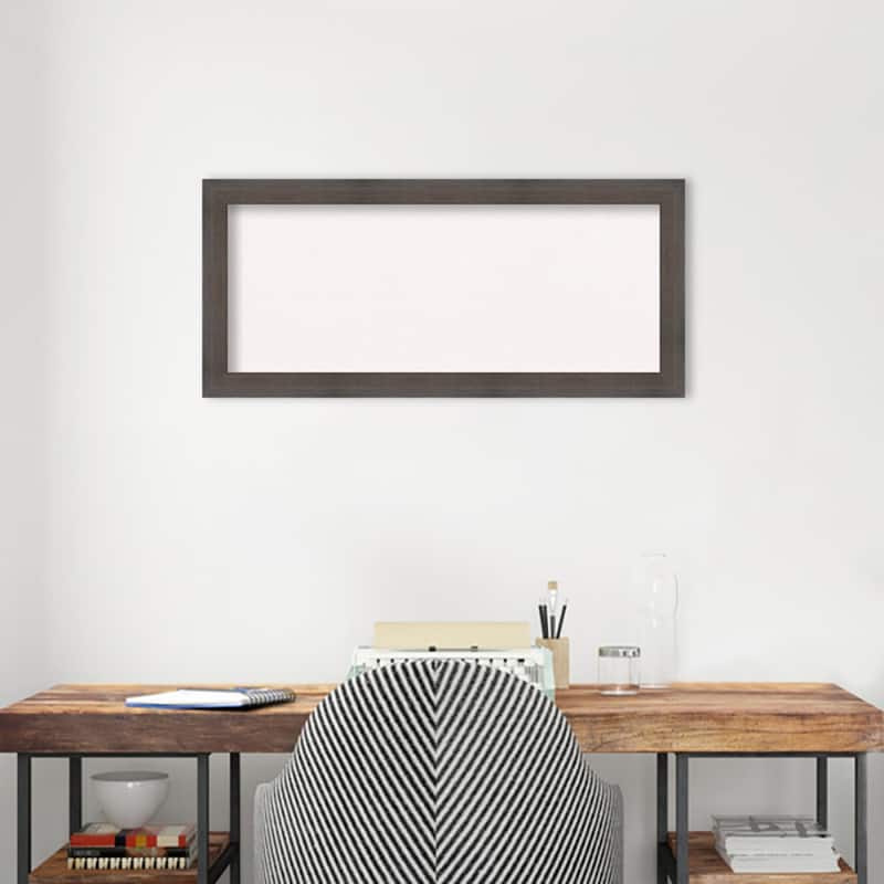 Hardwood Narrow Wood Framed White Corkboard Bulletin Board