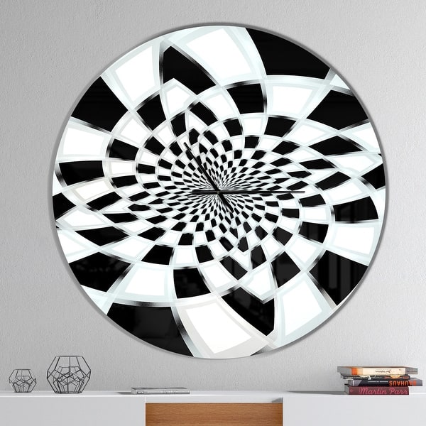 slide 2 of 10, Designart 'Abstract Spiral Fractal Design' Oversized Modern Wall CLock 36 in. wide x 36 in. high