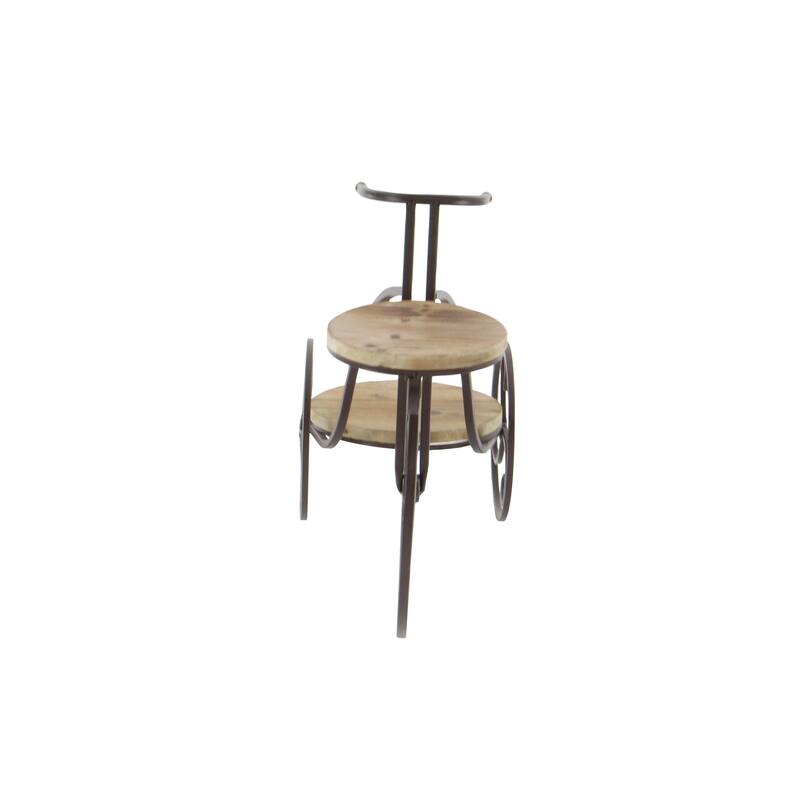 Metal Bike Indoor Outdoor 2 Tier Indoor Outdoor Plantstand - Brown - Roche River Decor