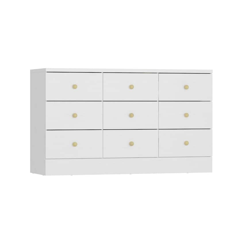 9-Drawer White Dresser with Gold Knobs Modern Storage Solution - On Sale - Overstock - 41463523 9-Drawer White Dresser with Gold Knobs Modern Storage Solution - On Sale - Overstock - 41463523