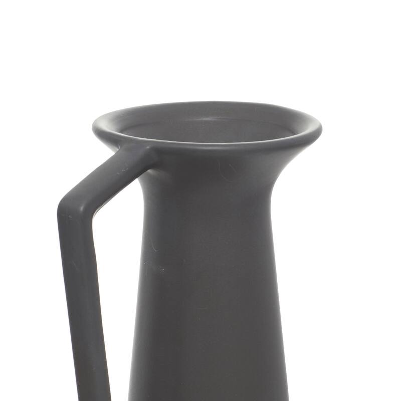 Ceramic Decorative Vase with Handles - Set of 3 Black - CosmoLiving by Cosmopolitan