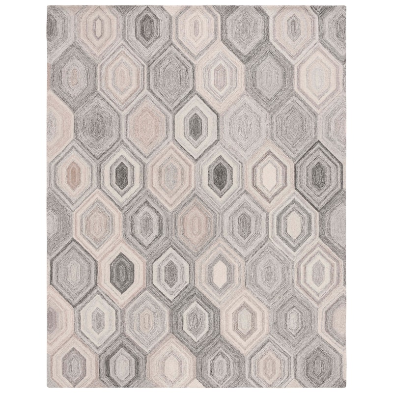 SAFAVIEH Handmade Abstract Zaide Modern Wool Rug - 8' x 10' - Natural/Grey