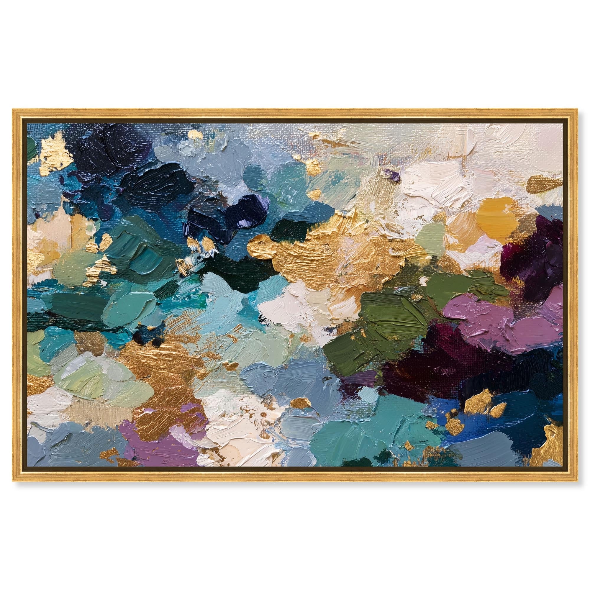 Lapis and Gold II Abstract Art Framed Canvas Print by Art Remedy