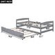 preview thumbnail 13 of 18, Twin Size Solid Pine Platform Kids Bed Frame with Twin Size Trundle, White