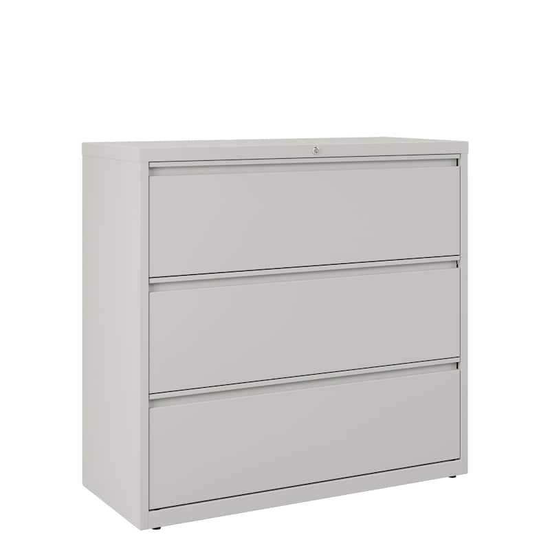 Hirsh 42-in Wide HL10000 Series 3 Drawer Lateral File Cabinet, White - Grey