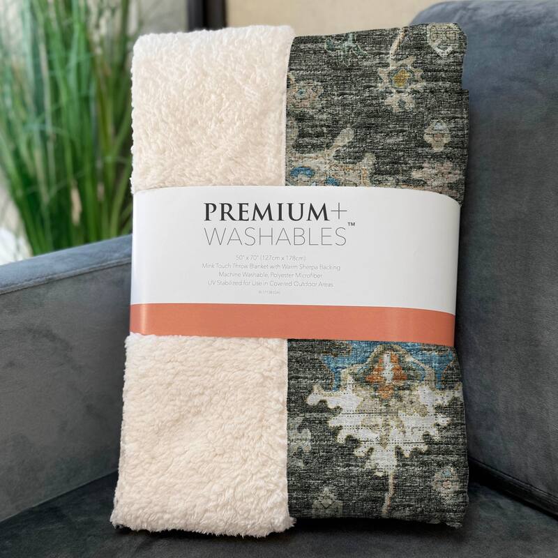 Premium Machine Washable ASB96 Global Sherpa Throw Blanket