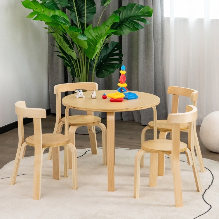 Round wooden kids table online