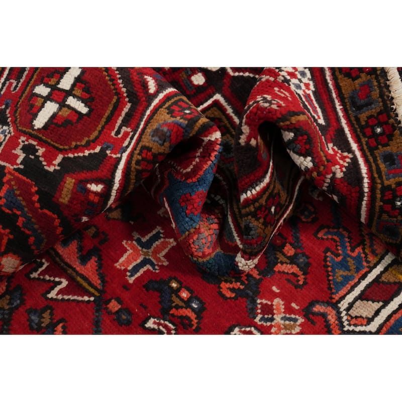 Hand Knotted Oriental 100% Wool Carpet Traditional Medallion Red Heriz Area Rug - 8' 11'' X 6' 11''