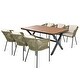 preview thumbnail 13 of 16, 7-Pieces Outdoor Dining Set with Chairs and Acacia Wood Tabletop, for Garden, Backyard, Patio