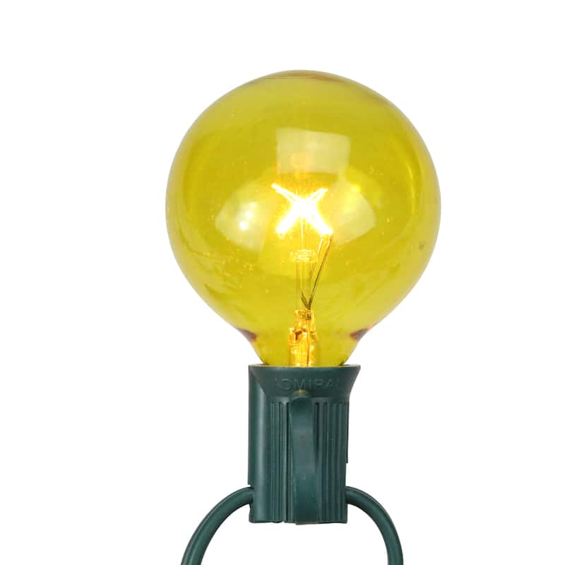 Pack of 25 Yellow G50 Incandescent Christmas Replacement Bulbs - 8"