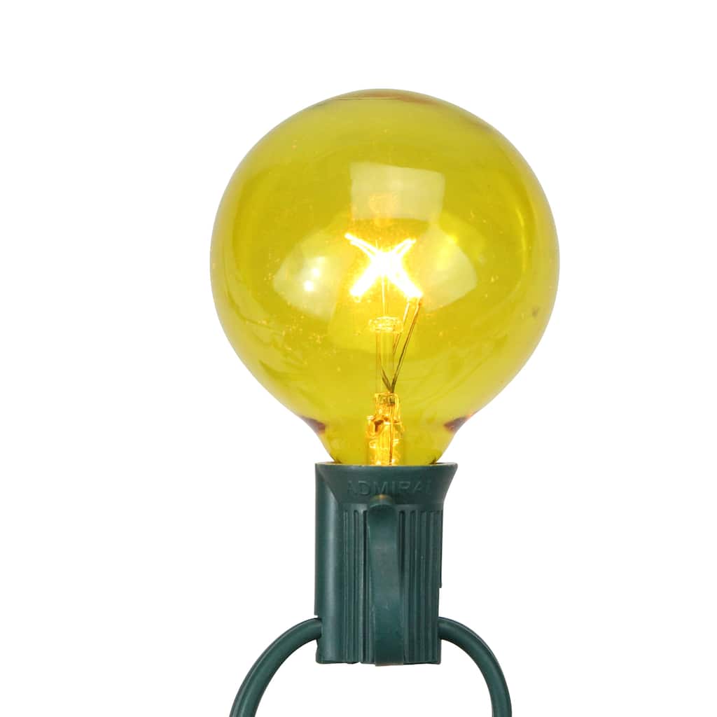 Pack of 25 Yellow G50 Incandescent Christmas Replacement Bulbs - 8"