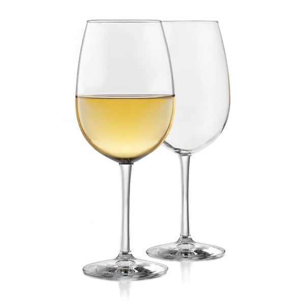 Libbey Classic White Wine Glasses, Set of 4 Clear Glass Stemware