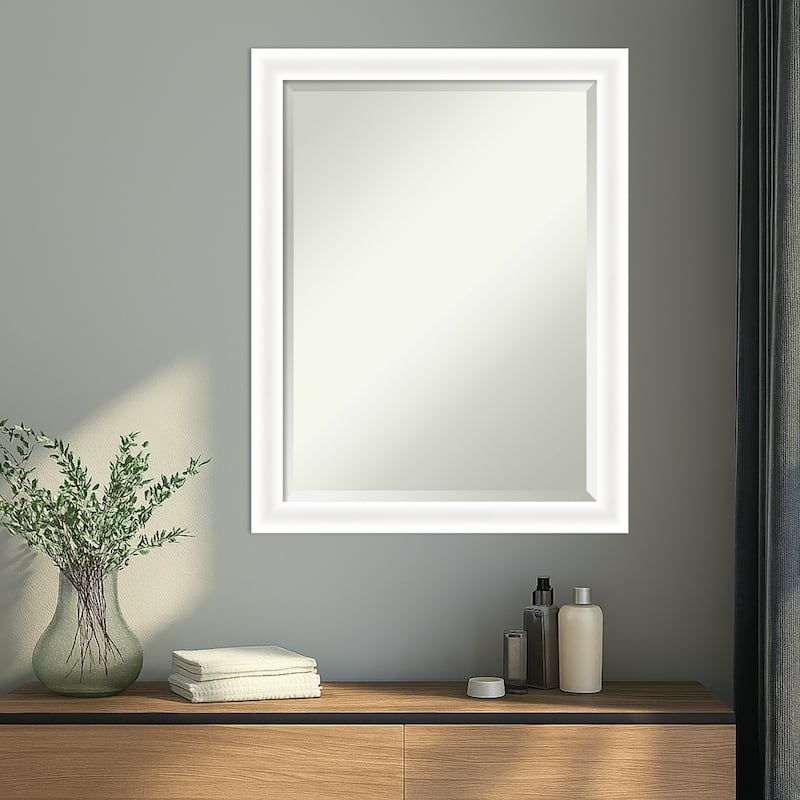 Oliver Narrow Beveled Wood Framed Wall Mirror
