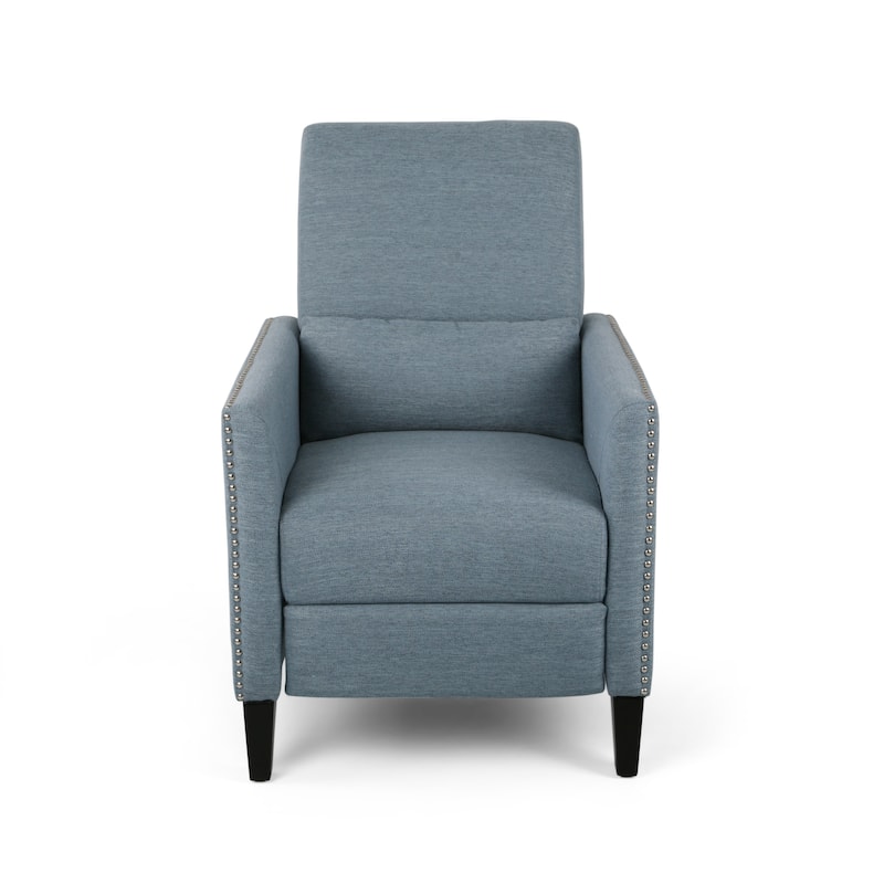Alscot Contemporary Fabric Push Back Recliner by Christopher Knight Home - Light Blue