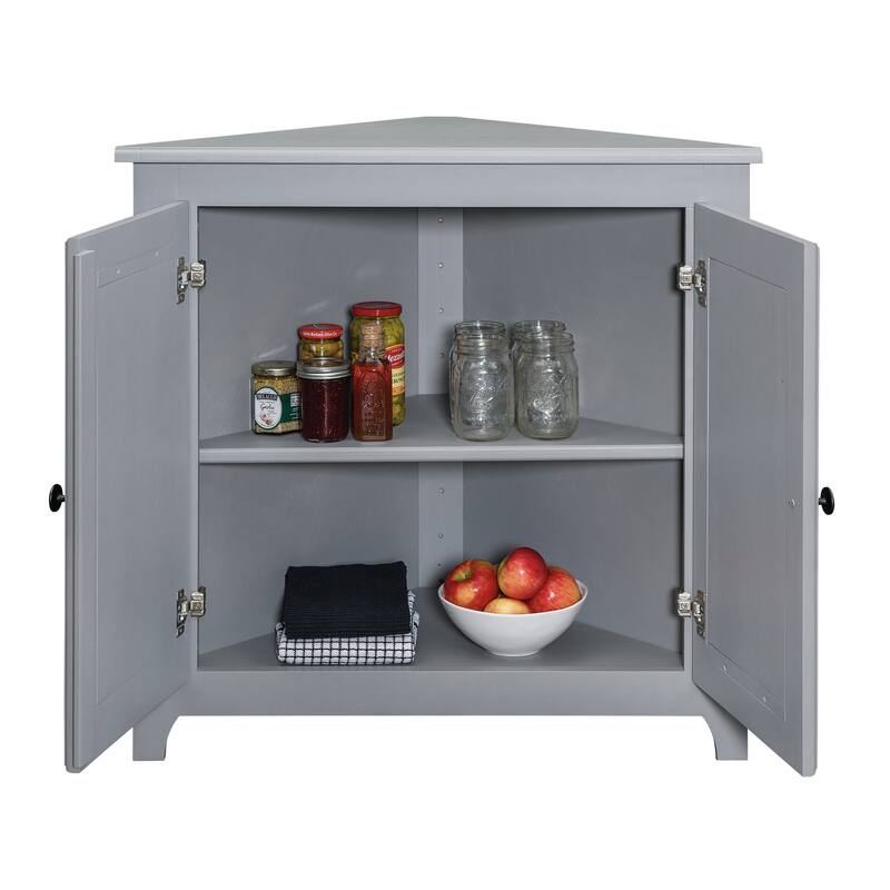 Arch+Haven Solid Wood Corner Cabinet