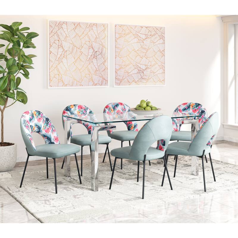 Bethpage Dining Chair Multicolor Print & Green