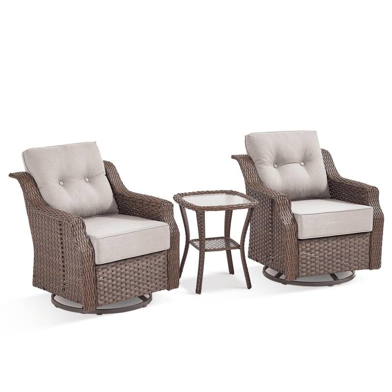 Pocassy Wicker Sofa Chair Set for Garden