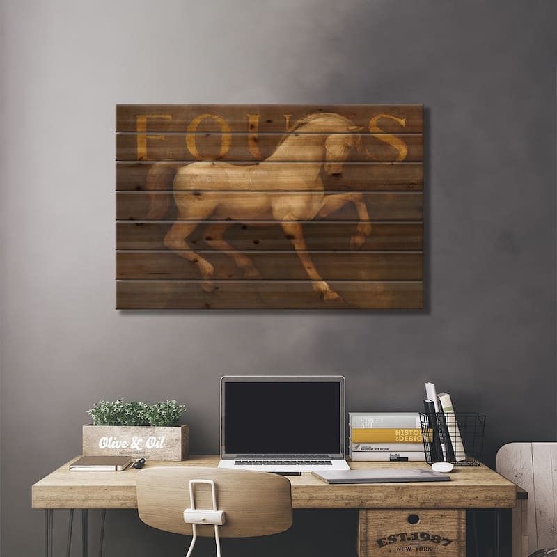 Equus Print On Wood by Albena Hristova - Multi-Color