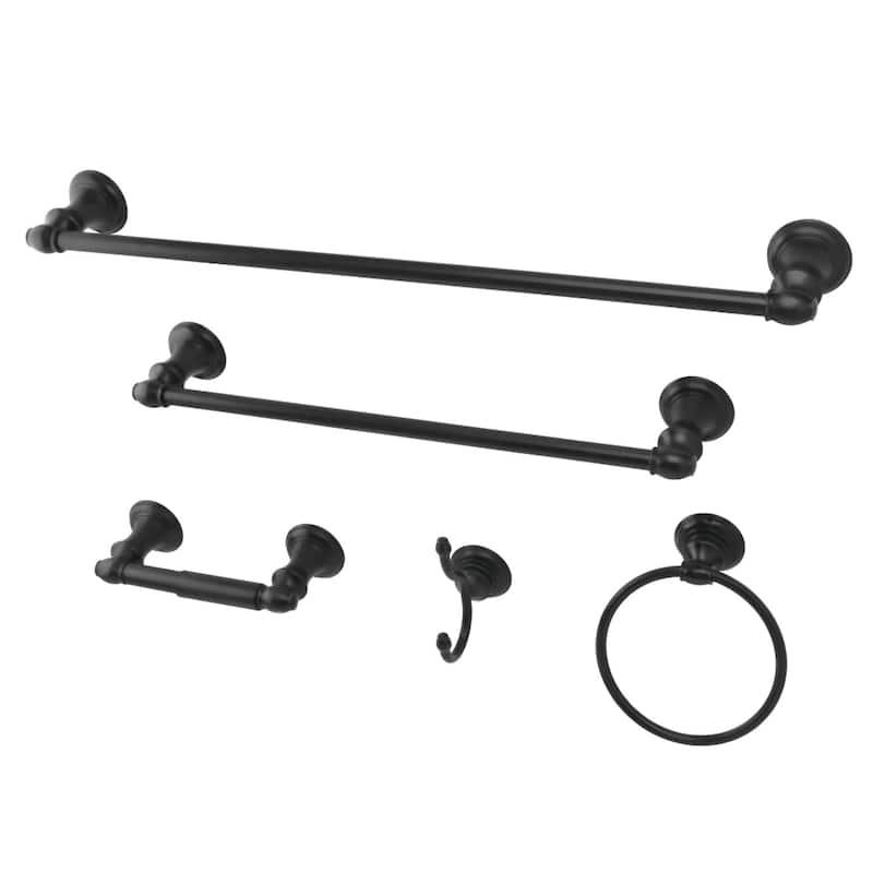 Kingston Brass Provence 5-Piece Bathroom Accessory Set in Black